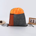 Drawstring Backpack With Front Pocket And Mesh Side Storage
