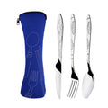 3 Pieces Cutlery Set With Zipper Pouch