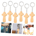 Wood Cross Key Ring