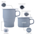 Silicone Foldable Portable Coffee Cup with Straw