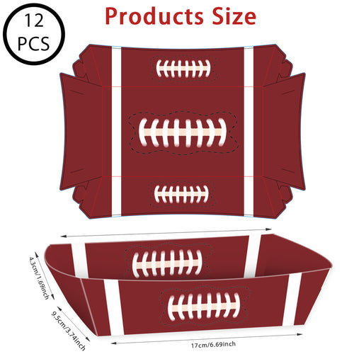 12Pcs Disposable Football Party Food Paper Plate
