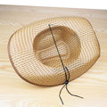 Straw Cowboy Hat Summer Beach Panama Fedora Sun Wide Brim
