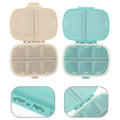 8-Grid Wheat Straw Sealed Daily Medicine Storage Boxes