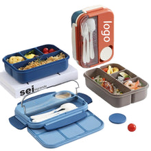 4-Compartment Plastic Food Lunch Box With Cutlery