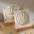 Wooden Perpetual Calendar With Disc Display For Desk