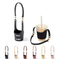 Pu Leather Cup Holder Sleeve With Adjustable Strap