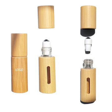 10ml Refillable Bamboo Essential Oil Roll On Roller Bottle