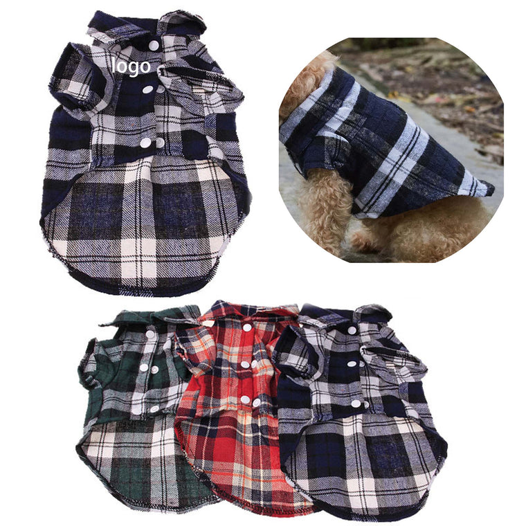 Pet Clothing Checkered Shirt