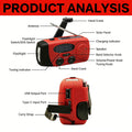 Emergency Solar Hand Crank Weather Radio With Led Flashlight