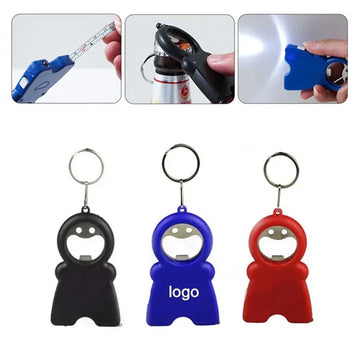 3-in-1 Keychain Opener 39" Tape Measure and LED Flashlight