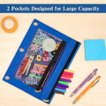 Zippered Double Pocket 3 Ring Binder Pencil Pouch
