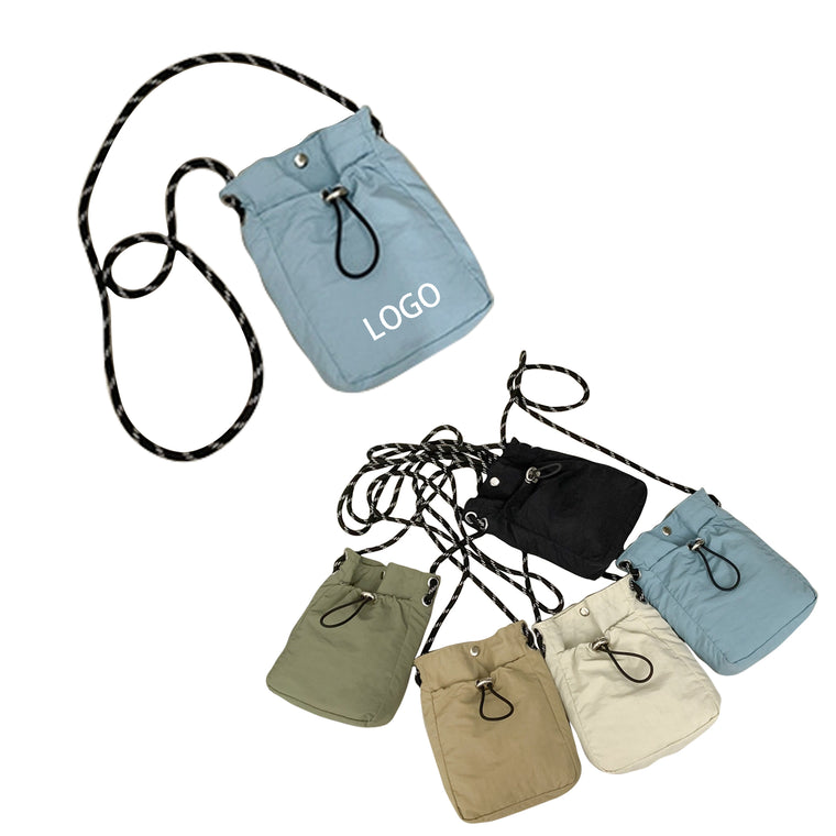 One Shoulder Crossbody Drawstring Bag
