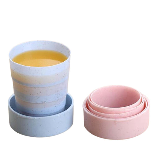 130Ml Foldable Water Cup W/Lid Drinking Cup For Camping