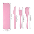 Reusable Wheat Straw Cutlery Set With Portable Case