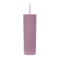 Double Wall Matte Finishing 16Oz Plastic Straw Tumbler