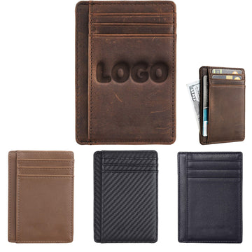 Leather Wallet RFID Blocking Card Holder