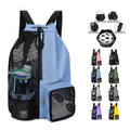 Beach Mesh Drawstring Backpack With Wet Pocket