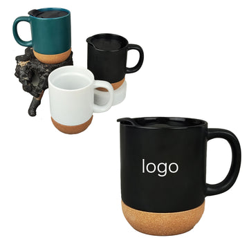 Ceramic Coffee Mug With Wooden Bottom