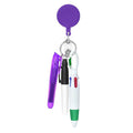 4 In 1 Clip-On Badges With Ballpoint Pens