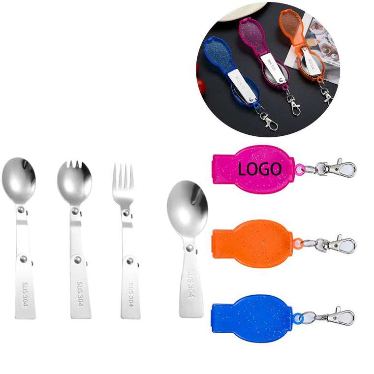 Portable Stainless Steel Foldable Spoon With Plastic Case
