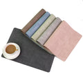 Waterproof Oil-Resistant Leather Placemats With Coasters