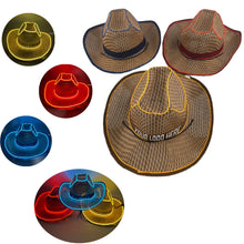 Led Fluorescent Colorful Straw Hat