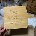 Portable Wooden Cutting Board with Handle, Laser Printed