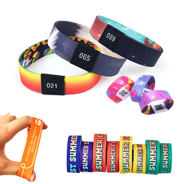 Sublimation Printed Event Wristband With Custom Woven Label