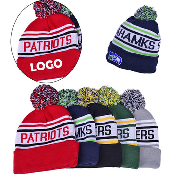 Knit Hat With Hairball