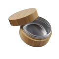 Small Empty Refillable Cosmetic Powder Bamboo Box With Lid
