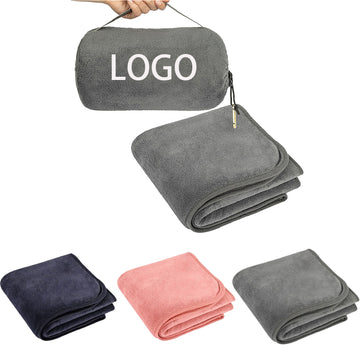 Premium Flannel Soft Travel Blanket Pillow Airplane Blanket