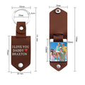 Metal Heat Transfer Blank Keychains with Leather Cover