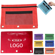 Zippered Double Pocket 3 Ring Binder Pencil Pouch