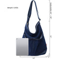 Denim Shoulder Hobo Tote Bag