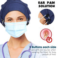 Adjustable Medical Scrub Caps Hat With Mask Buttons