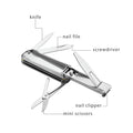 Multi-Tool Nail Clipper Set With Keyring For Outdoor & Travel