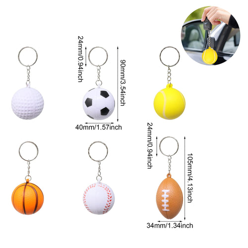 1.6" PU Foam Sport Balls With Keychain