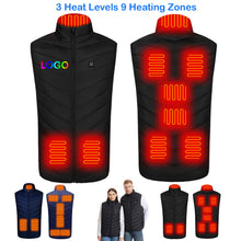 Electric Heated Vest with 3 Heat Levels 9 Heating Zones
