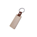 Wood Keychain Key Ring W/Pu Leather Strap