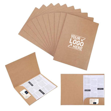 A4 Portable Presentation Kraft Paper Cardboard Folder