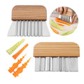 Potato Wavy Slicer with Wooden Handle