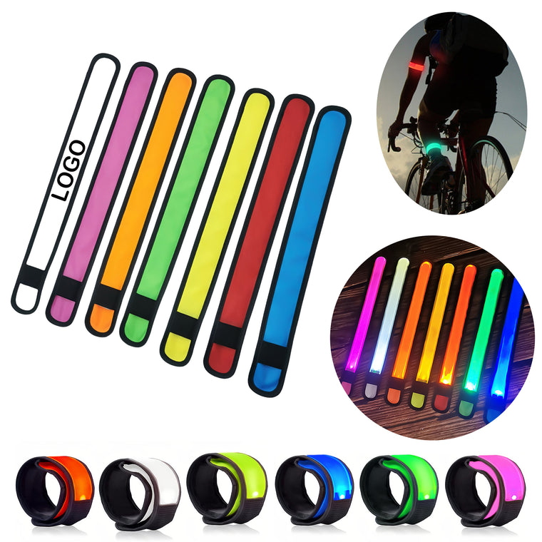 Led Light Up Slap Bracelet Armband Wristband W/3 Light Modes