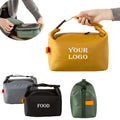 Foldable Oxford Cloth Insulated Lunch Bag With Zipper Closure