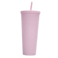 Double Wall Studded Tumbler with Lid and Straw