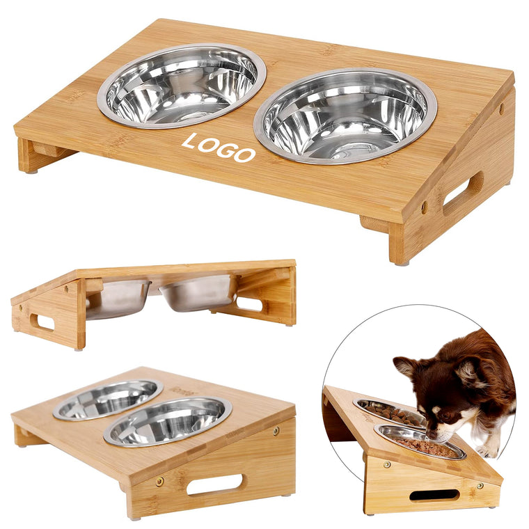Bamboo Wooden Pet Feeder