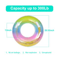 Sequined Rubber Inflatable Beach Pool Swim Ring With Handle