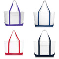 Large Cotton Canvas Boat Tote with Zipper