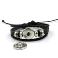 Snap Closure Braided Leather Bracelet