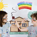 Pride Face Paint Rainbow 6 Color Fan Brush