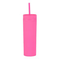 16Oz Skinny Double Wall Acrylic Tumblers With Straws